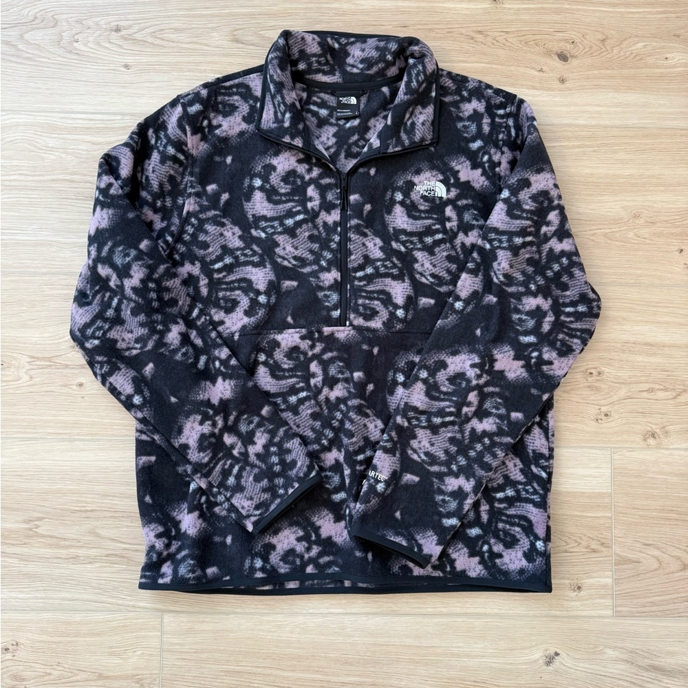 The North Face Black and Purple Fleece Pullover